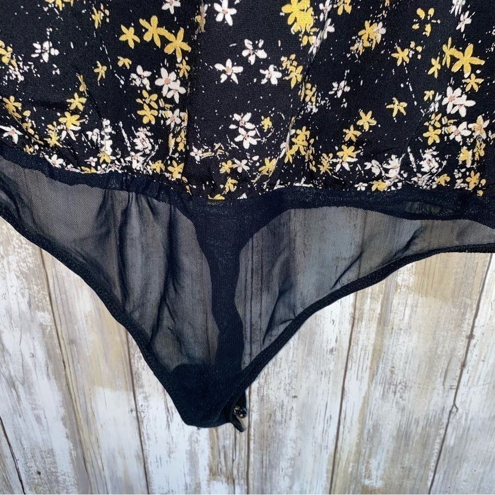 NWT Intimately Free People Dessa Black Floral Bodysuit - Picture 4 of 11